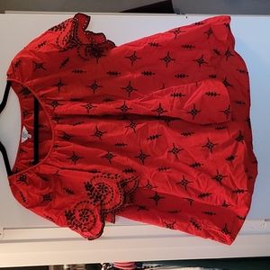 Crown&ivy red and blue blouse